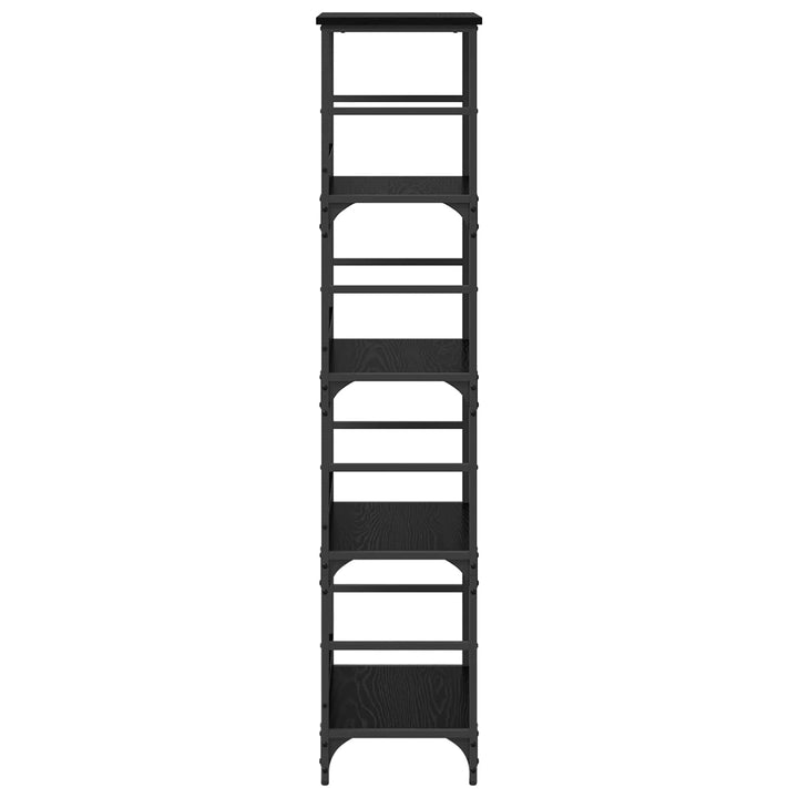 Bogreol 4 niveauer 50 x 33 x 153 cm Konstrueret træ Sort eg