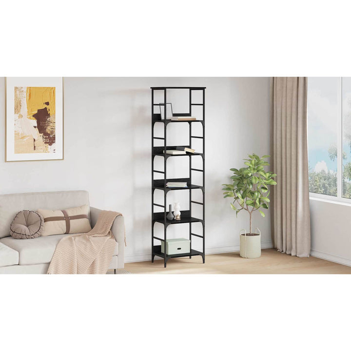 Bogreol Sort eg 50 x 33 x 188,5 cm Konstrueret træ