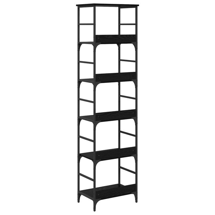Bogreol 5 niveauer 50 x 33 x 188,5 cm Konstrueret træ Sort eg