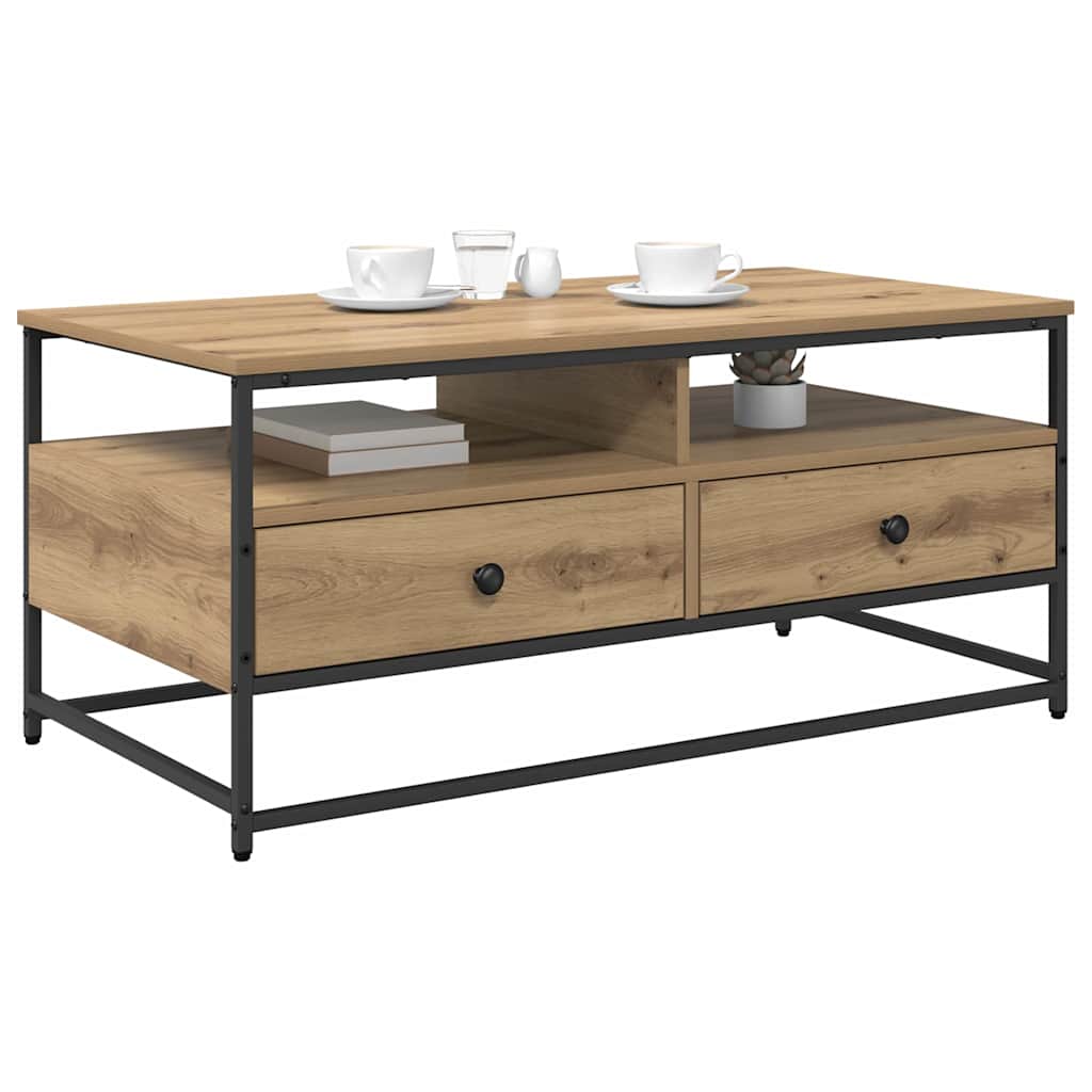 Sofabord Artisan Egetræ 100 x 51 x 45 cm Konstrueret træ