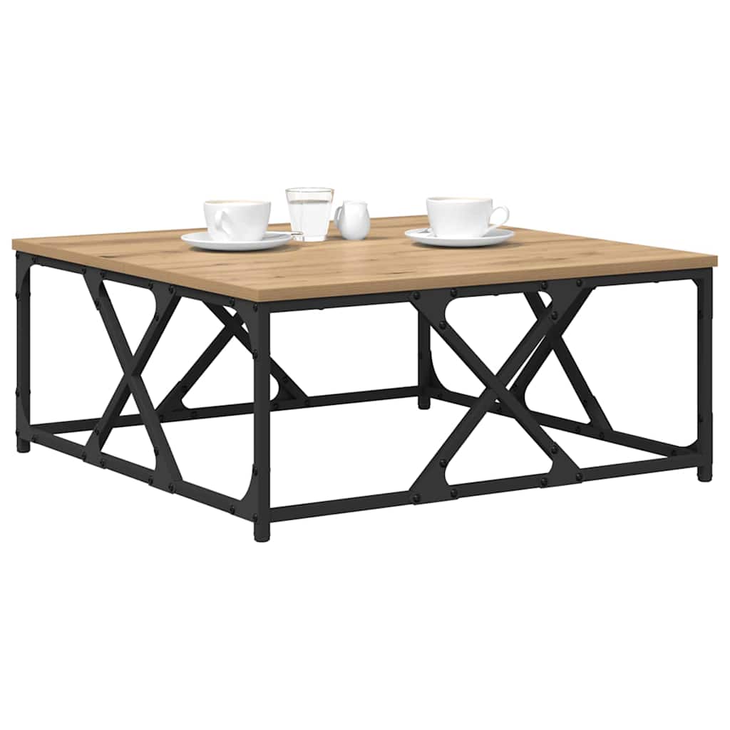 Sofabord Artisan Egetræ 70 x 70 x 30 cm Konstrueret træ