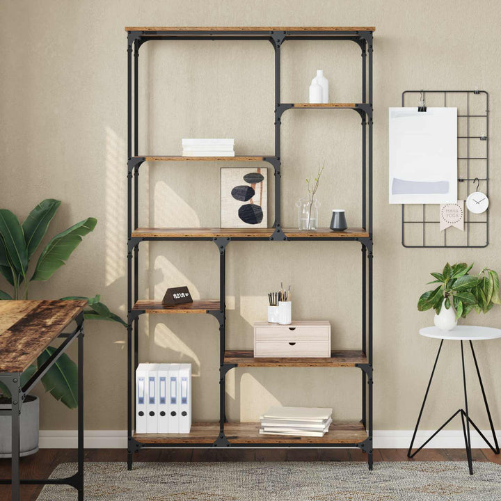 Bogreol Gammelt træ 99 x 35,5 x 176 cm Konstrueret træ