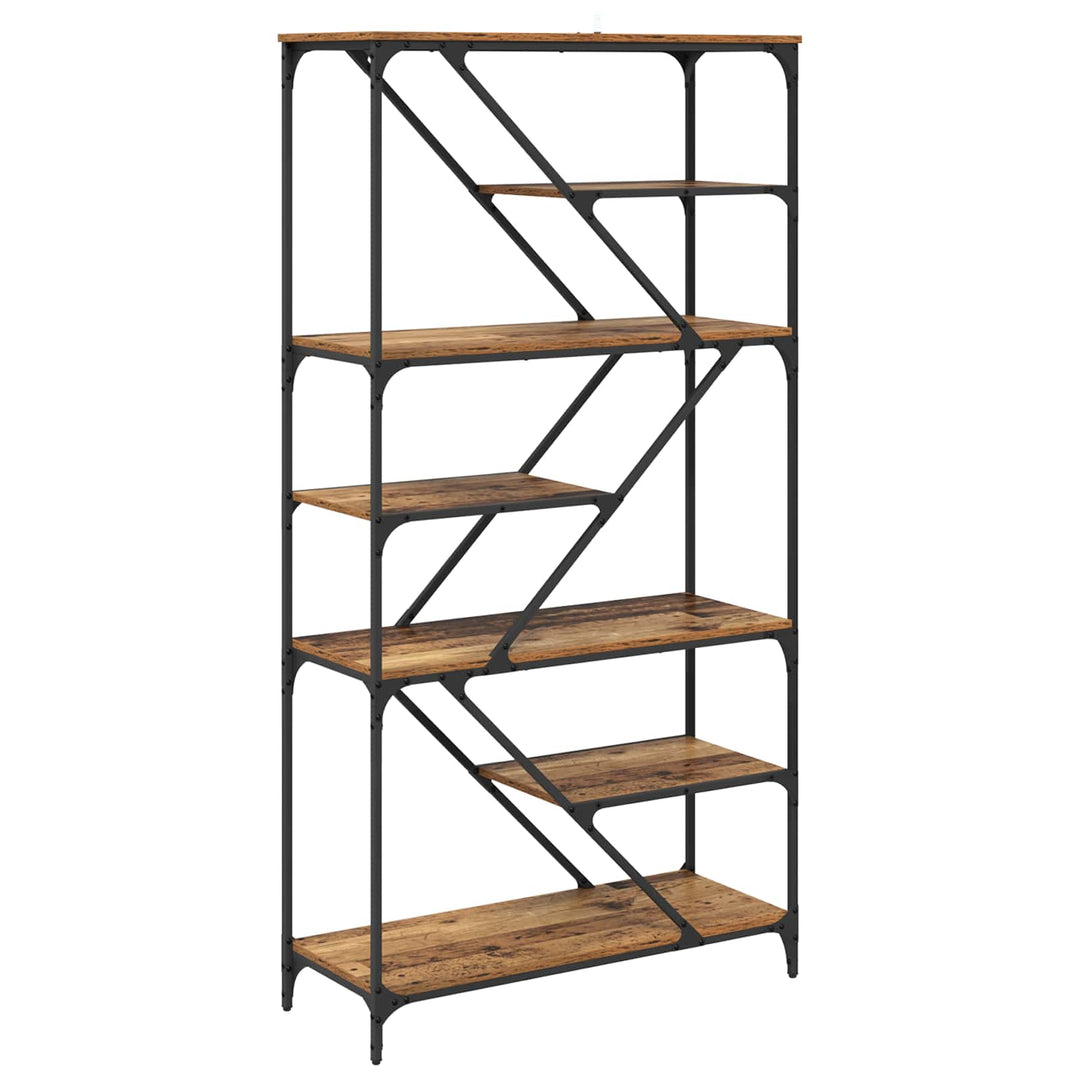 Bogreol Gammelt træ 91 x 36 x 176 cm Konstrueret træ