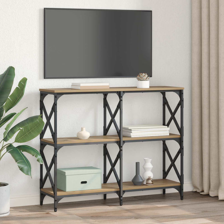 Konsolbord Artisan Egetræ 100 x 28 x 80,5 cm Konstrueret træ