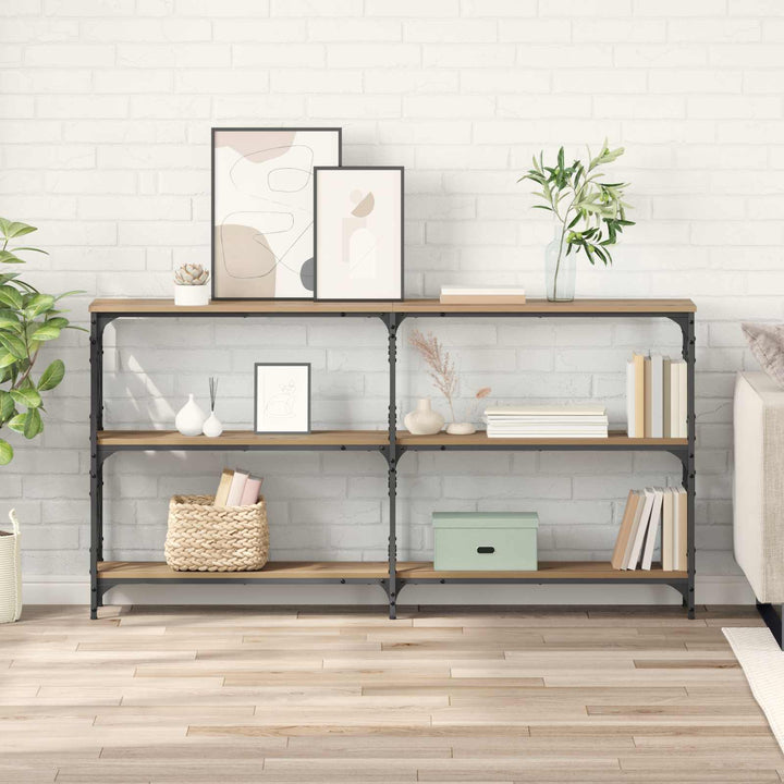 Konsolbord Artisan Egetræ 156 x 28 x 80,5 cm Konstrueret træ
