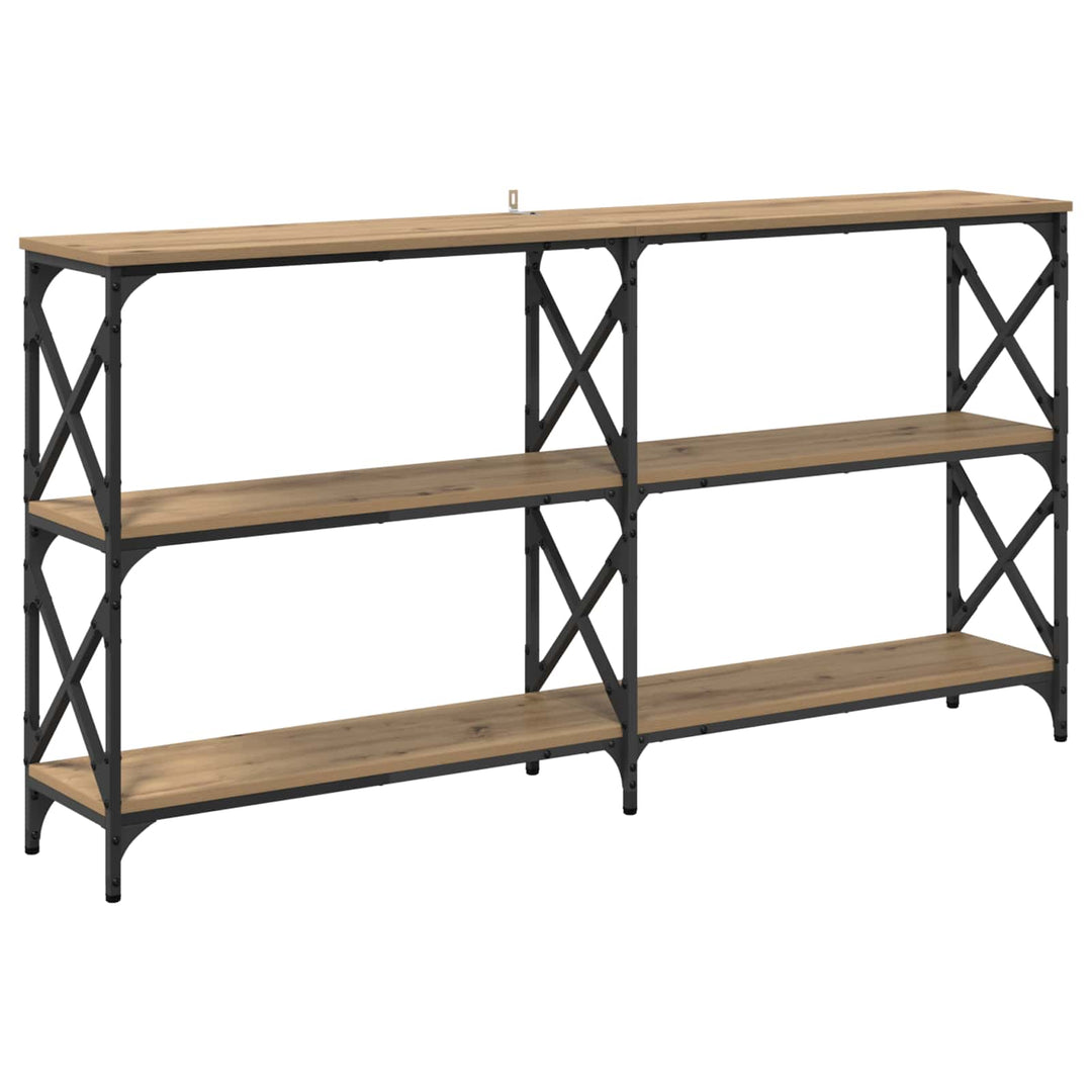 Konsolbord Artisan Egetræ 156 x 28 x 80,5 cm Konstrueret træ