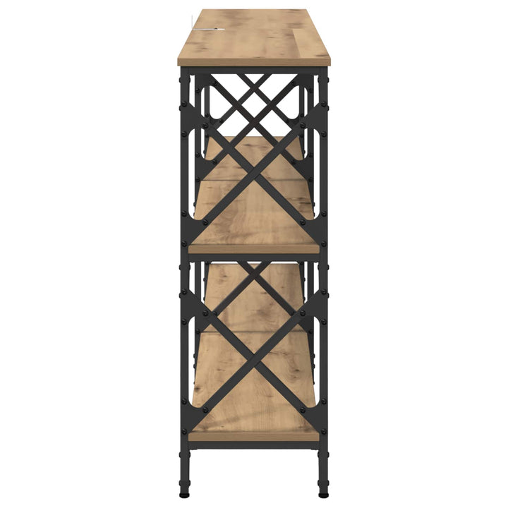 Konsolbord Artisan Egetræ 156 x 28 x 80,5 cm Konstrueret træ