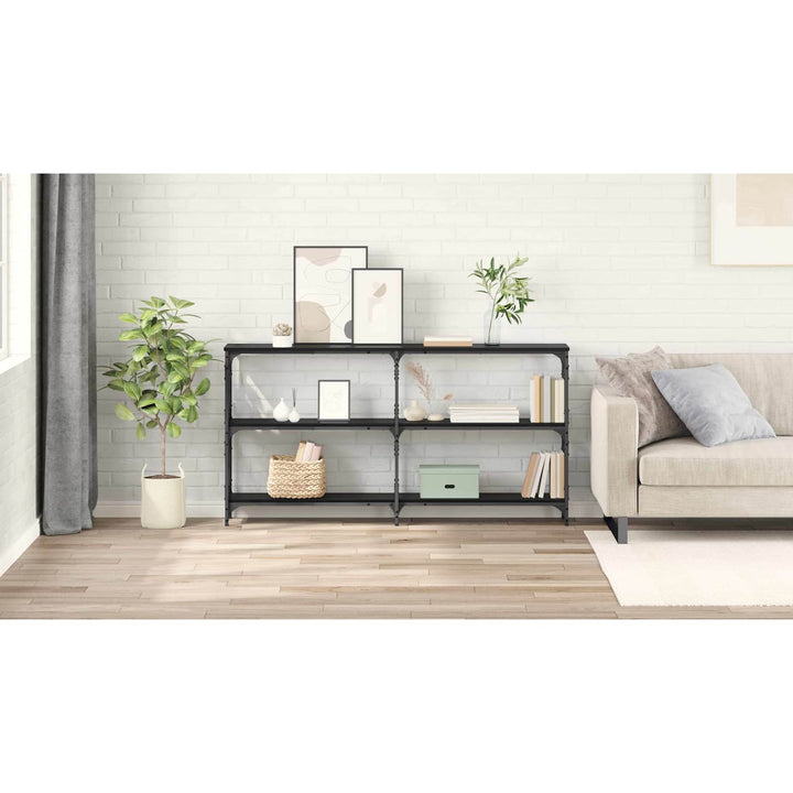 Konsolbord Sort eg 156 x 28 x 80,5 cm Konstrueret træ