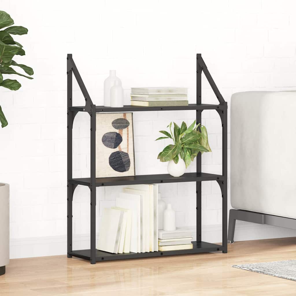 Væghylde Vægmonteret Sort eg 60 x 21 x 78,5 cm Konstrueret træ