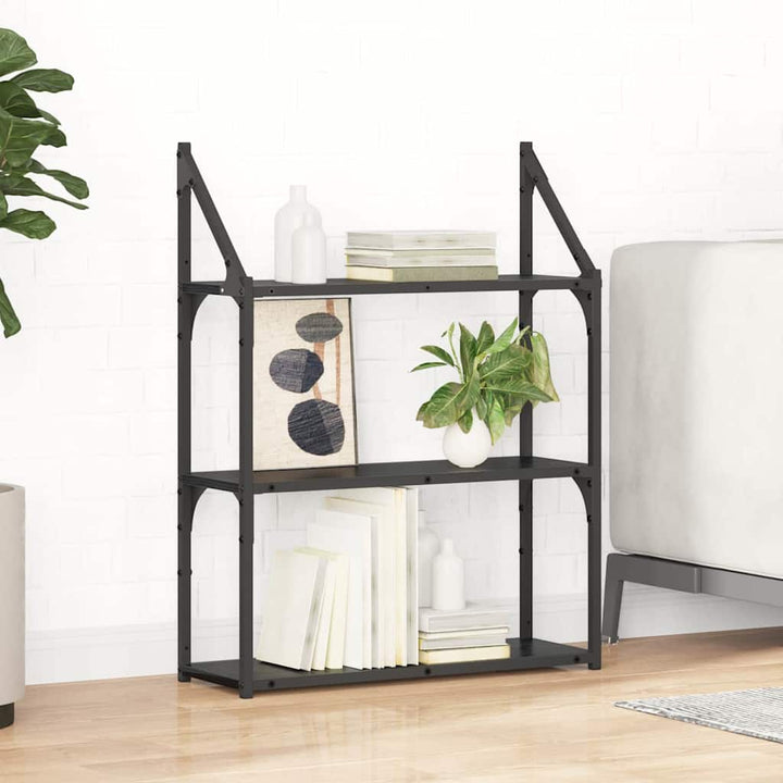 Væghylde Vægmonteret Sort eg 60 x 21 x 78,5 cm Konstrueret træ