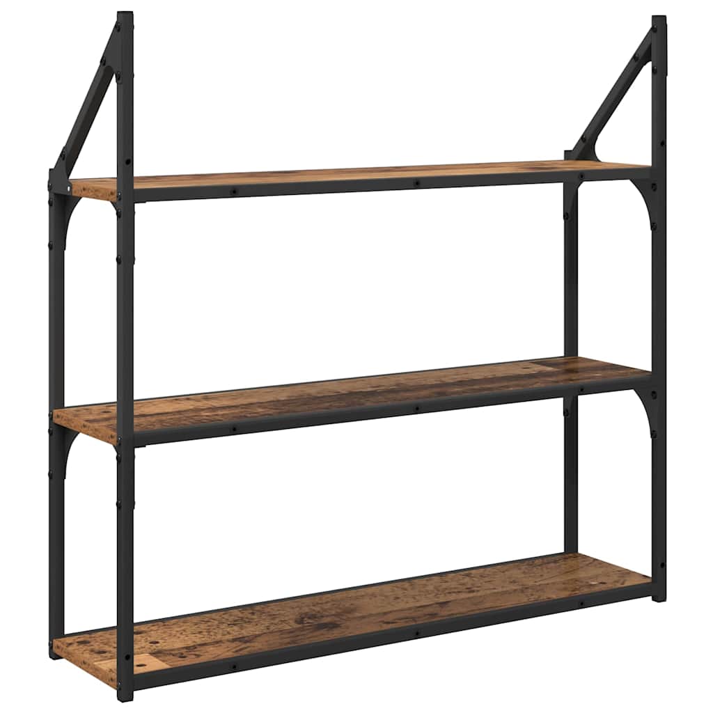 Væghylde Vægmonteret Gammelt træ 80 x 21 x 78,5 cm
