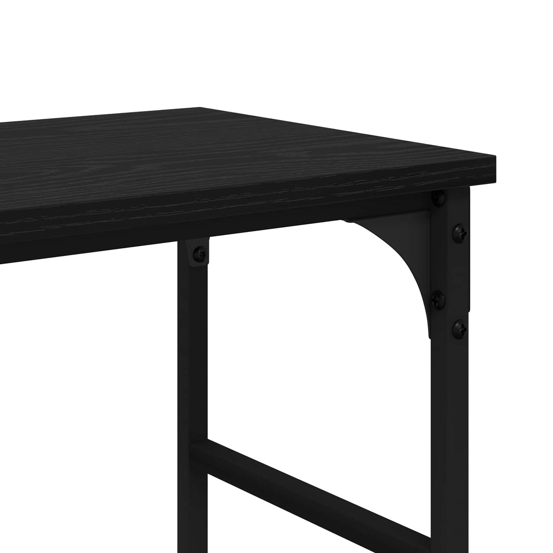 Konsolbord med hylde Sort eg 150 x 29 x 76,5 cm Konstrueret træ