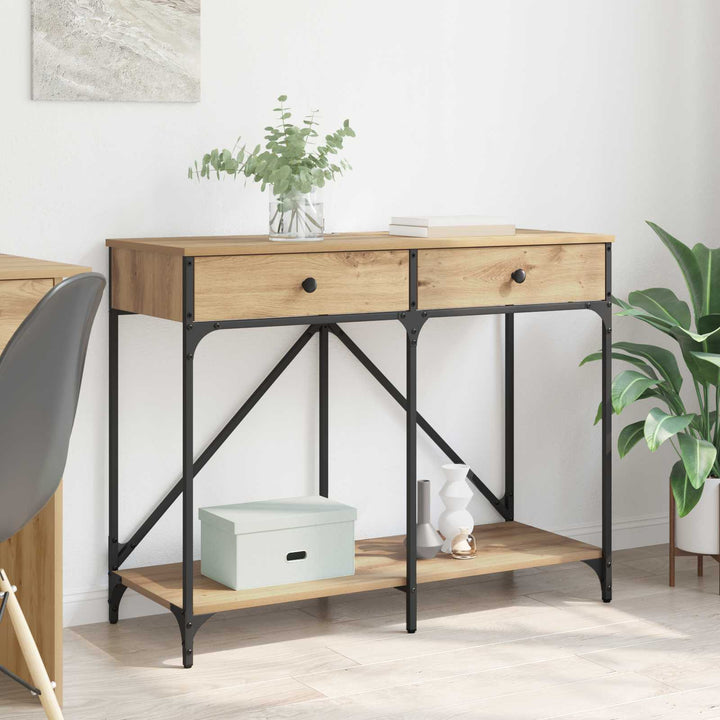 Konsolbord Artisan Egetræ 100 x 39 x 78,5 cm Konstrueret træ
