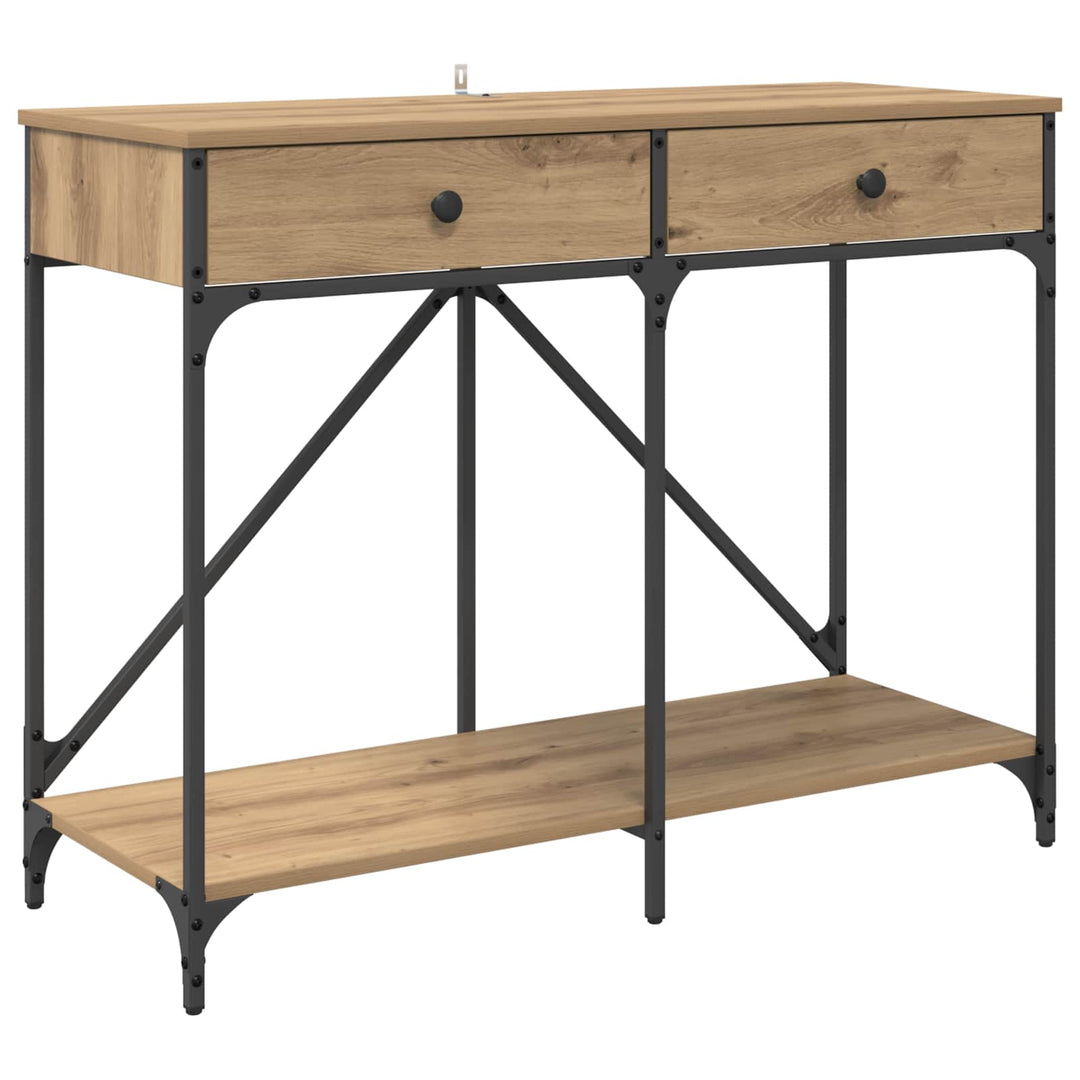 Konsolbord Artisan Egetræ 100 x 39 x 78,5 cm Konstrueret træ