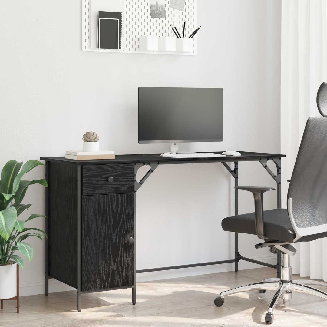 Computerbord Sort eg 131 x 48 x 75 cm Konstrueret træ
