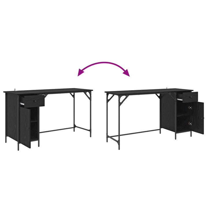 Computerbord Sort eg 131 x 48 x 75 cm Konstrueret træ