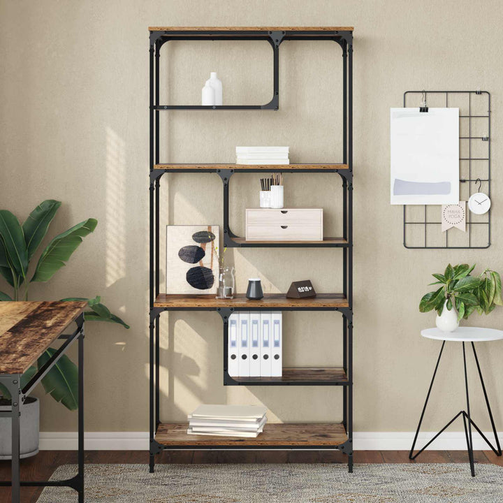 Bogreol Gammelt træ 81 x 36 x 176 cm Konstrueret træ
