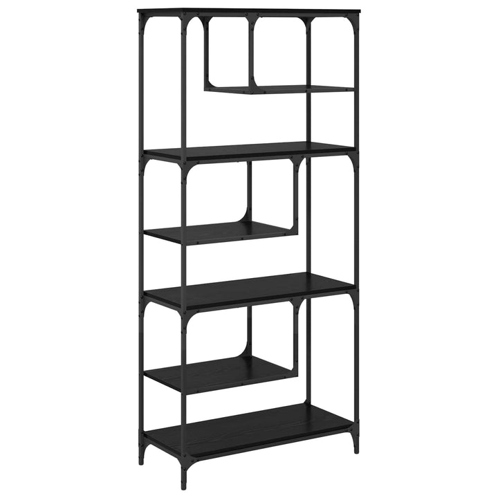Bogreol 6 niveauer 81 x 36 x 176 cm Konstrueret træ Sort eg