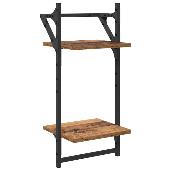 Væghyldesæt 6 pcs Gammelt træ 100 x 25 x 30 cm Konstrueret træ