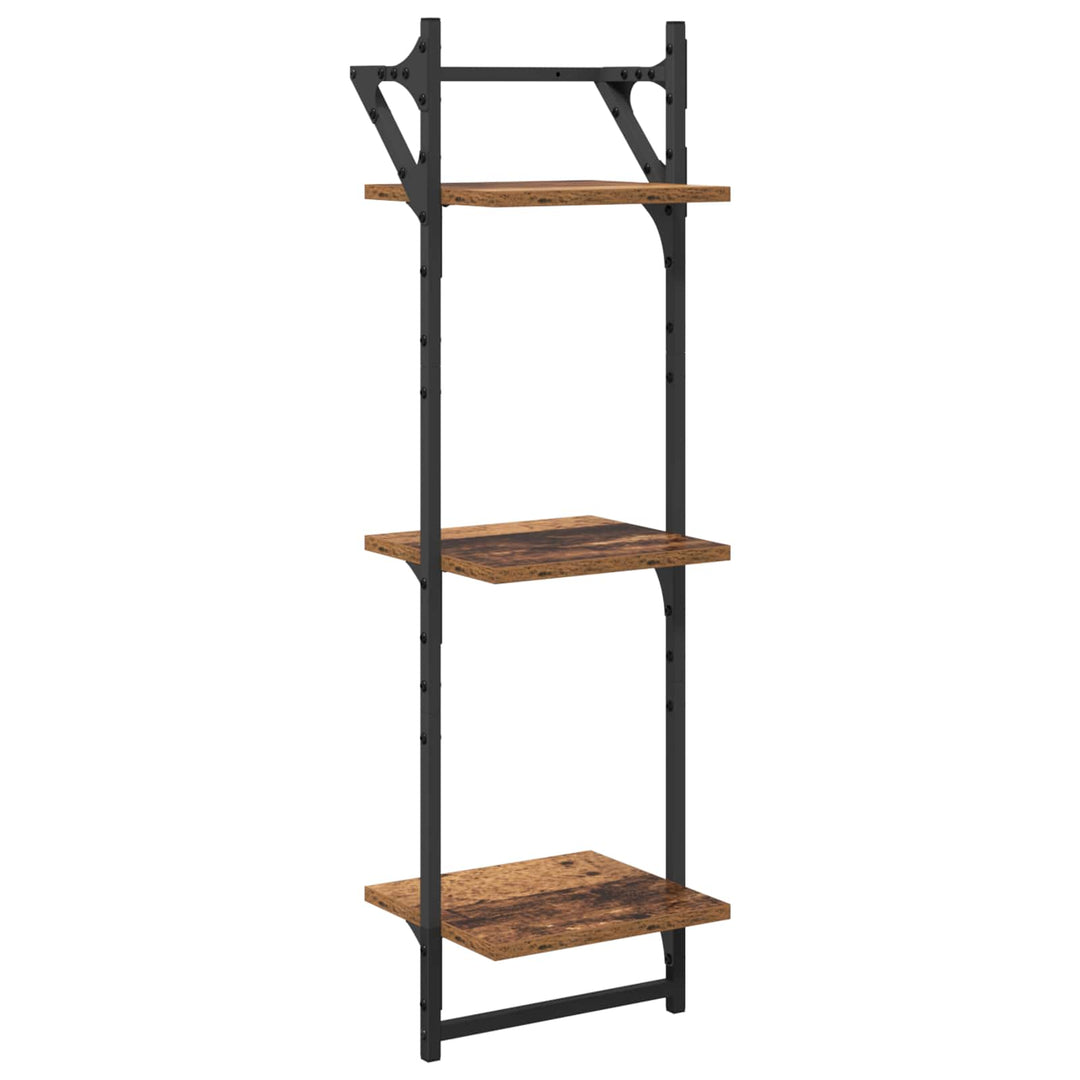 Væghyldesæt 6 pcs Gammelt træ 100 x 25 x 30 cm Konstrueret træ
