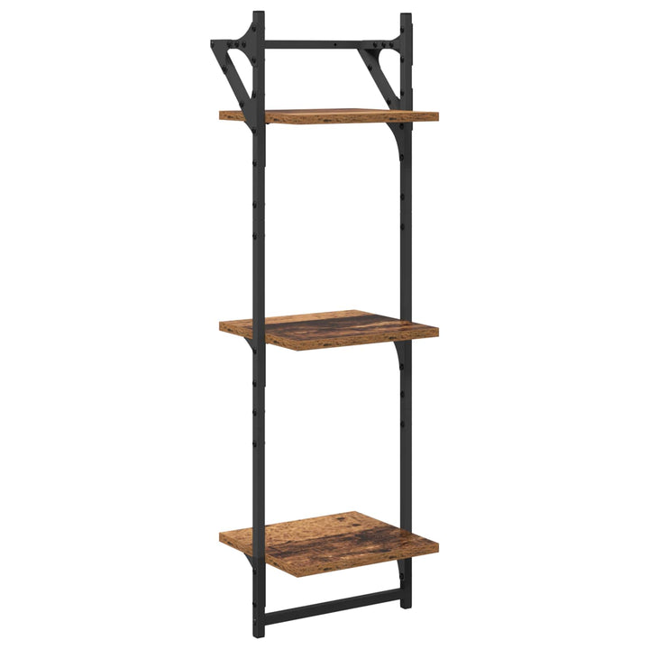 Væghyldesæt 6 pcs Gammelt træ 100 x 25 x 30 cm Konstrueret træ