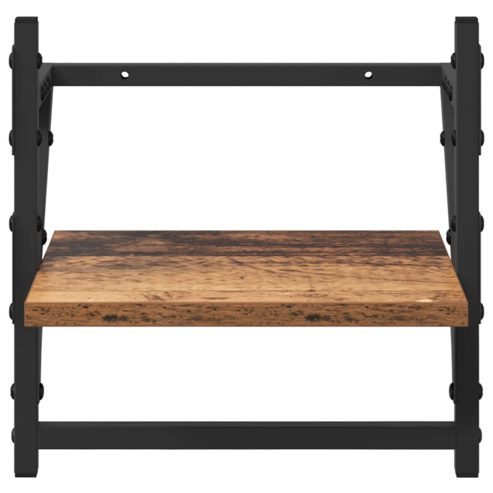Væghyldesæt 6 pcs Gammelt træ 100 x 25 x 30 cm Konstrueret træ