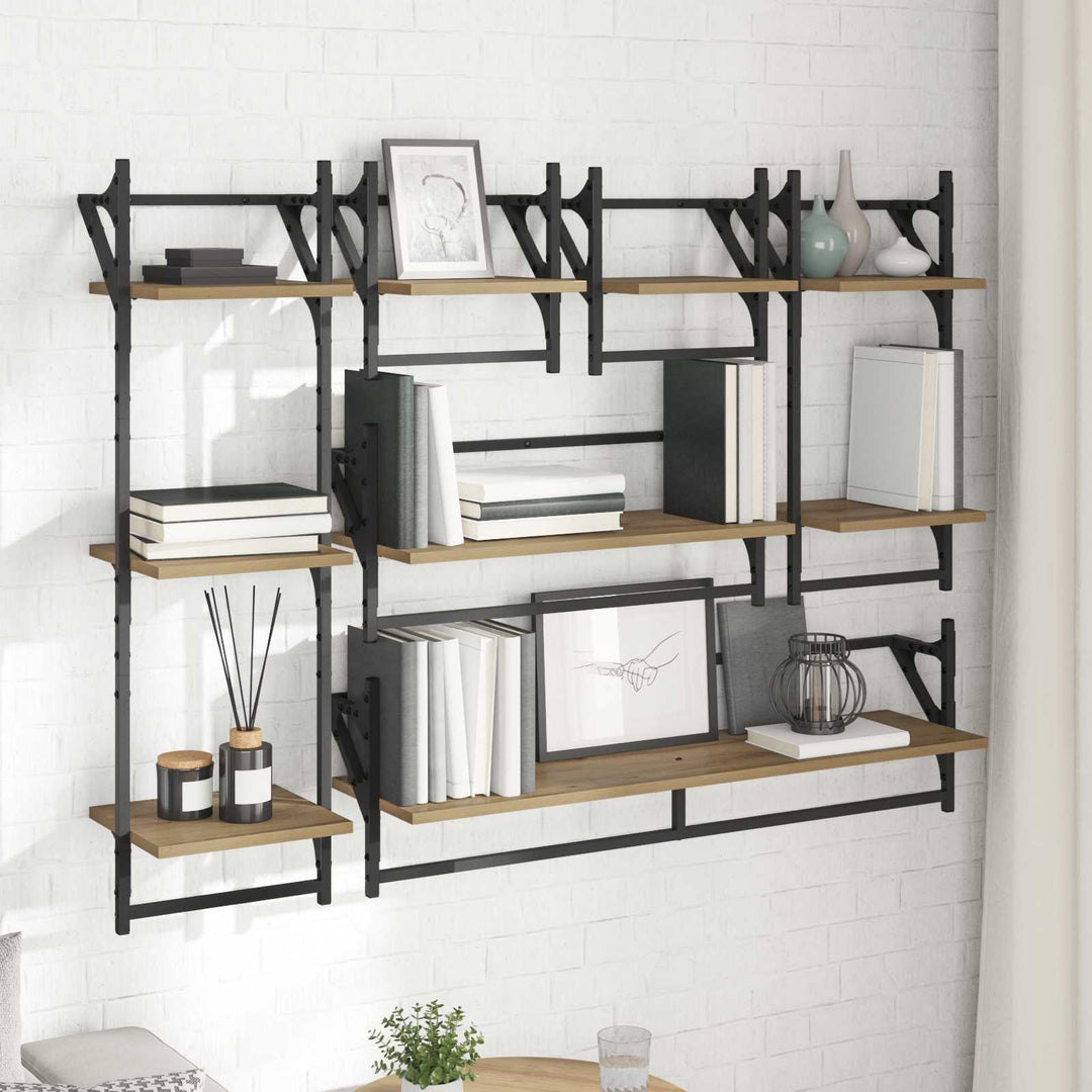 Væghyldesæt med hylde 6 pcs Artisan Egetræ 100 x 25 x 30 cm