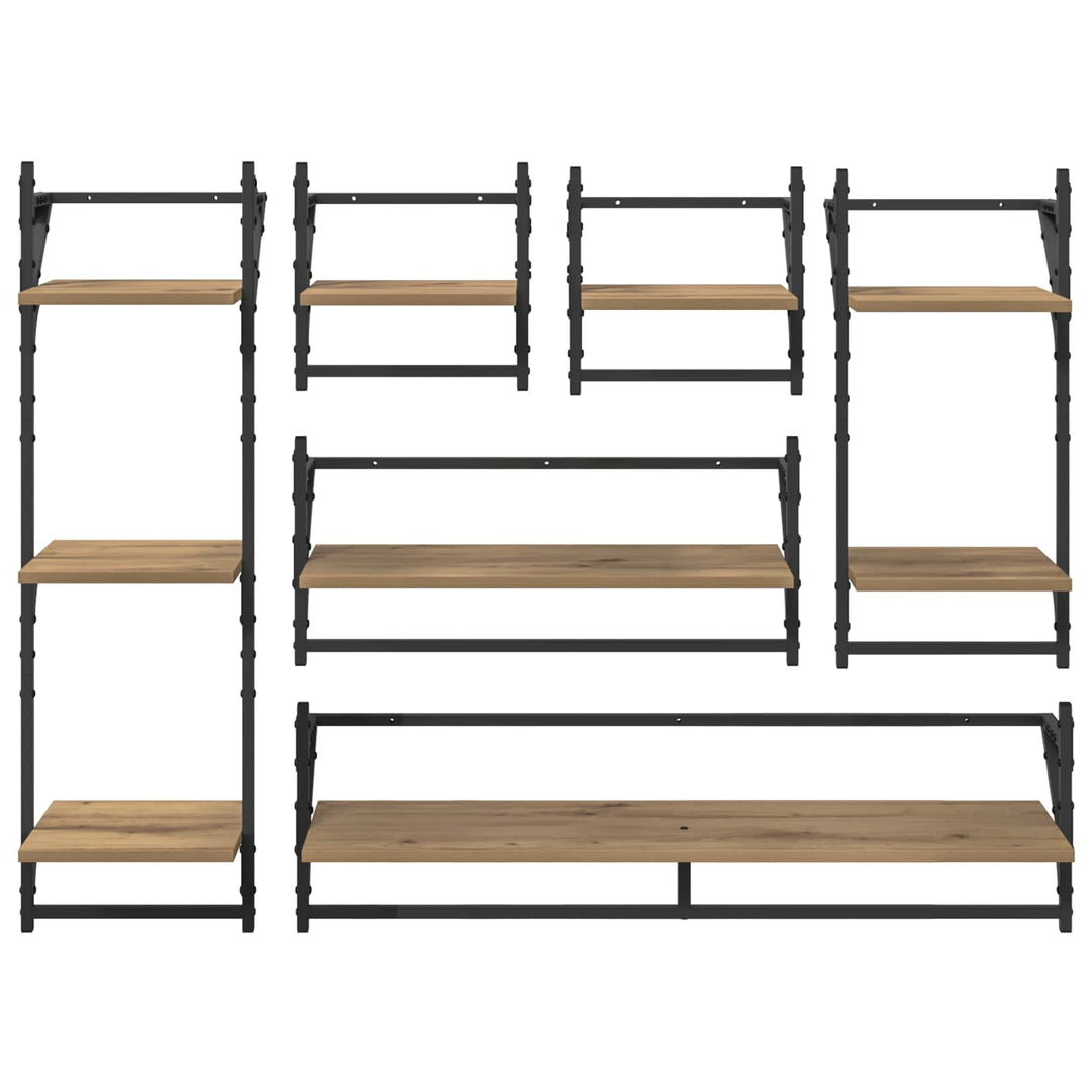 Væghyldesæt med hylde 6 pcs Artisan Egetræ 100 x 25 x 30 cm