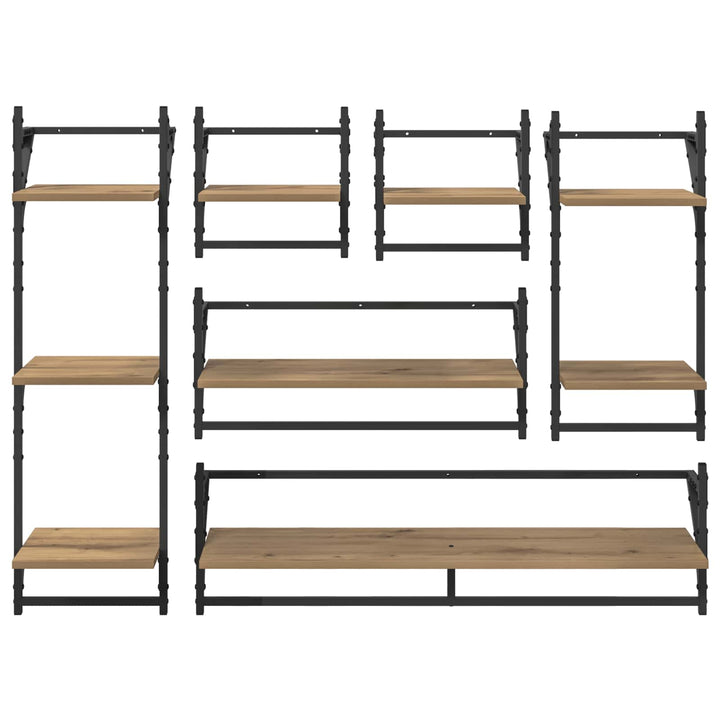 Væghyldesæt med hylde 6 pcs Artisan Egetræ 100 x 25 x 30 cm