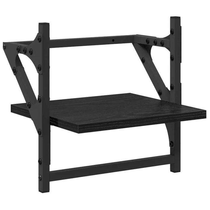 Væghyldesæt 6 pcs Sort eg 100 x 25 x 30 cm Konstrueret træ