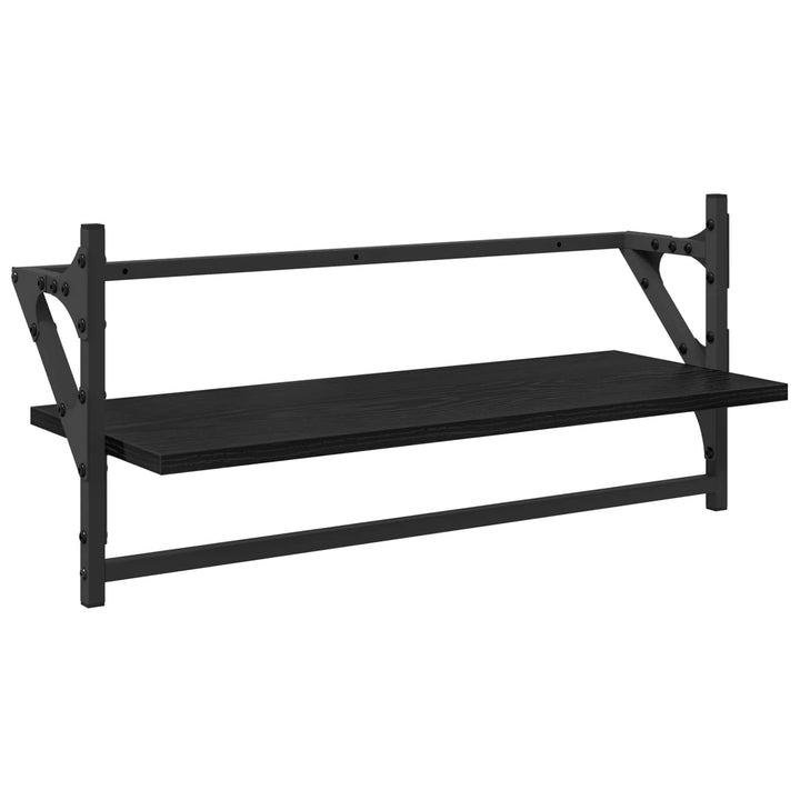 Væghyldesæt 6 pcs Sort eg 100 x 25 x 30 cm Konstrueret træ