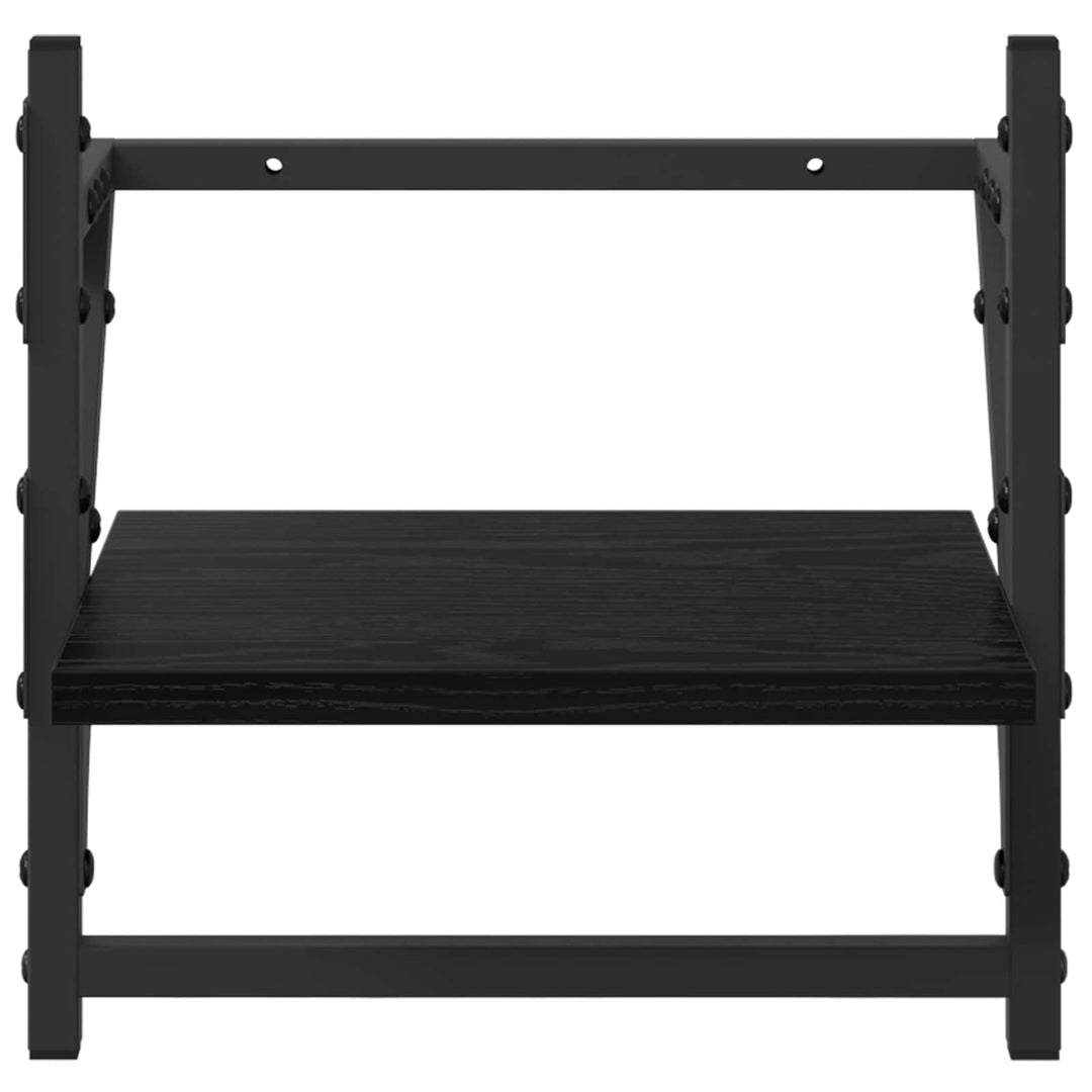 Væghyldesæt 6 pcs Sort eg 100 x 25 x 30 cm Konstrueret træ