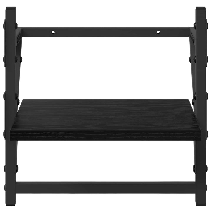 Væghyldesæt 6 pcs Sort eg 100 x 25 x 30 cm Konstrueret træ
