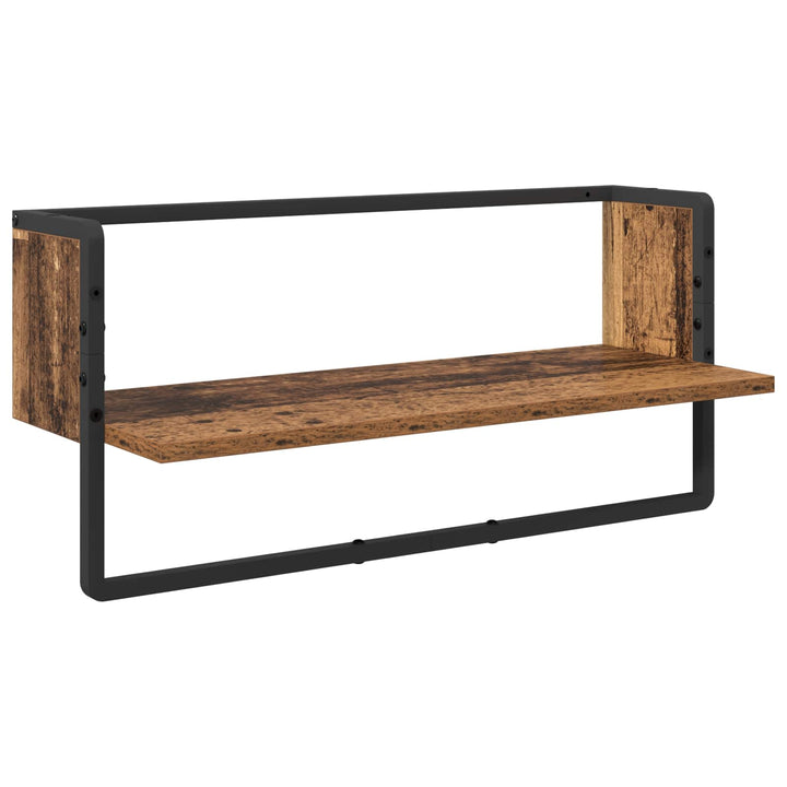 Væghyldesæt 4 pcs Gammelt træ 65 x 25 x 30 cm Konstrueret træ