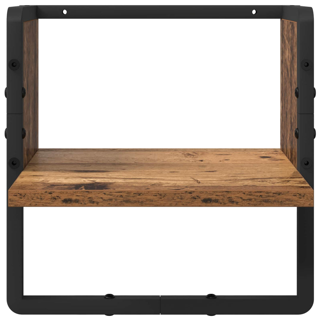 Væghyldesæt 4 pcs Gammelt træ 65 x 25 x 30 cm Konstrueret træ