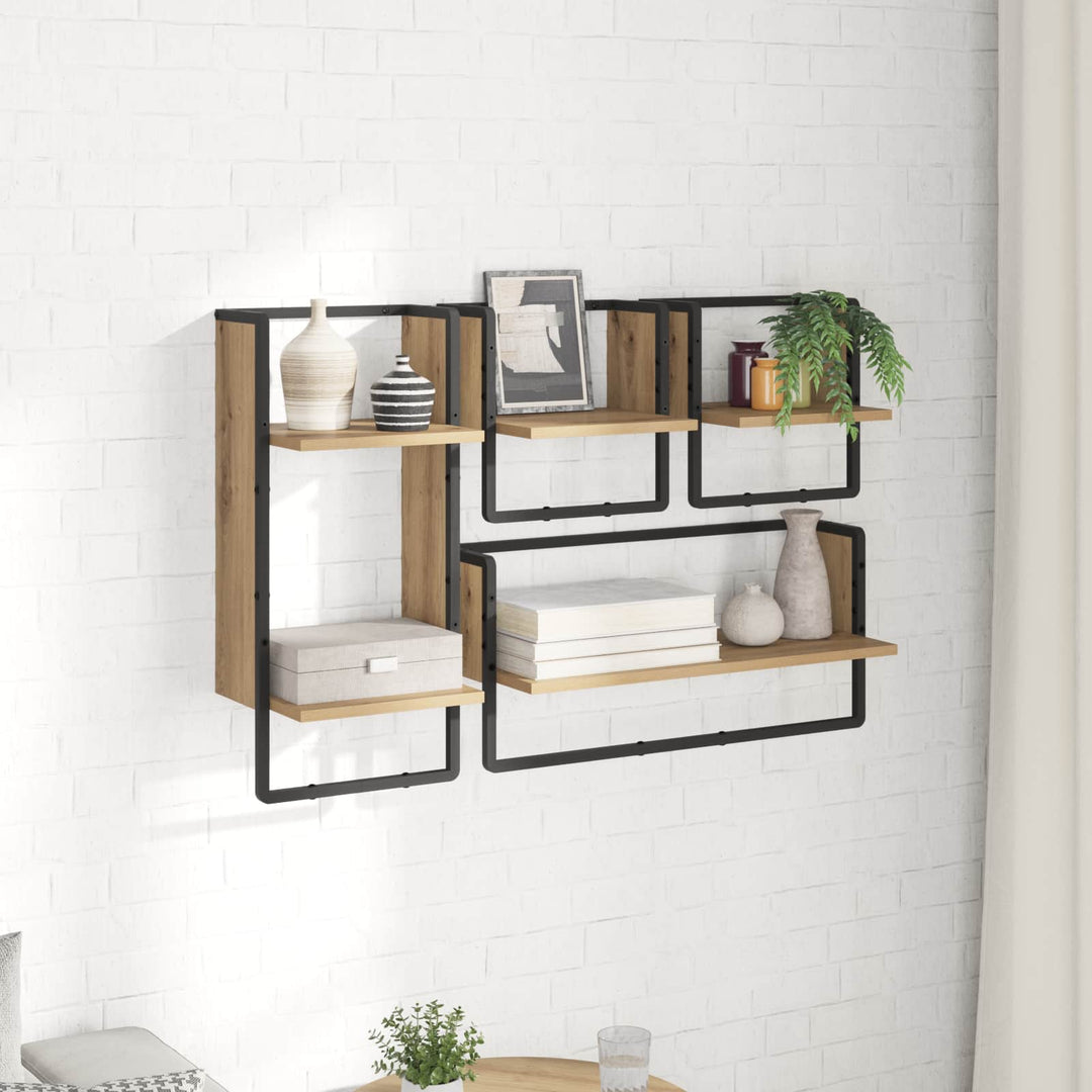 Væghyldesæt med hylde 4 pcs Artisan Egetræ 65 x 25 x 30 cm