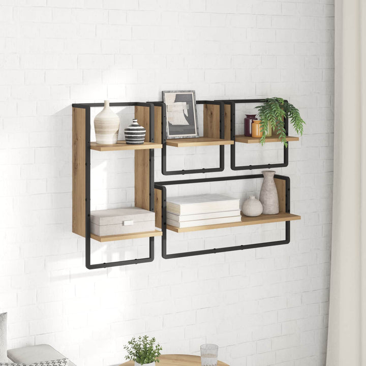 Væghyldesæt med hylde 4 pcs Artisan Egetræ 65 x 25 x 30 cm