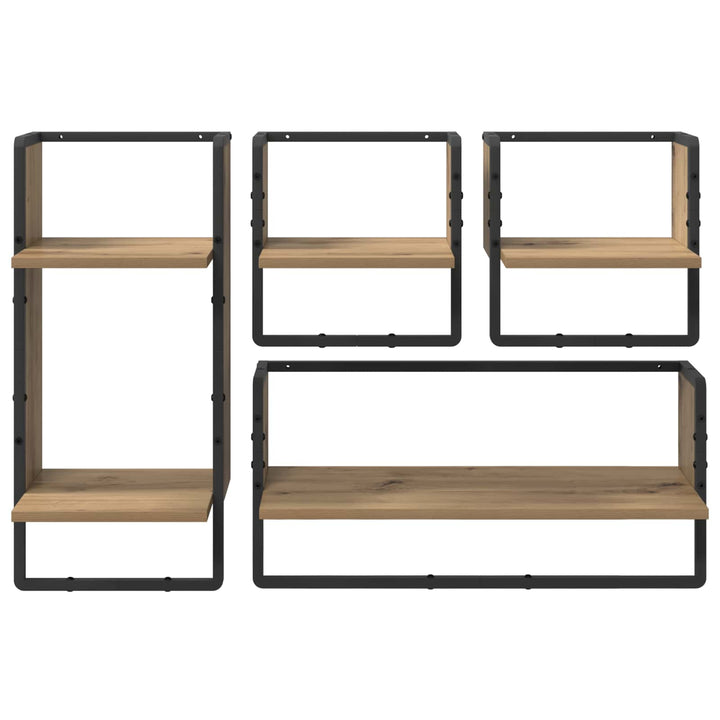 Væghyldesæt med hylde 4 pcs Artisan Egetræ 65 x 25 x 30 cm