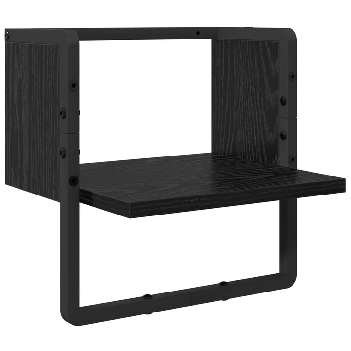 Væghyldesæt 4 pcs Sort eg 65 x 25 x 30 cm Konstrueret træ