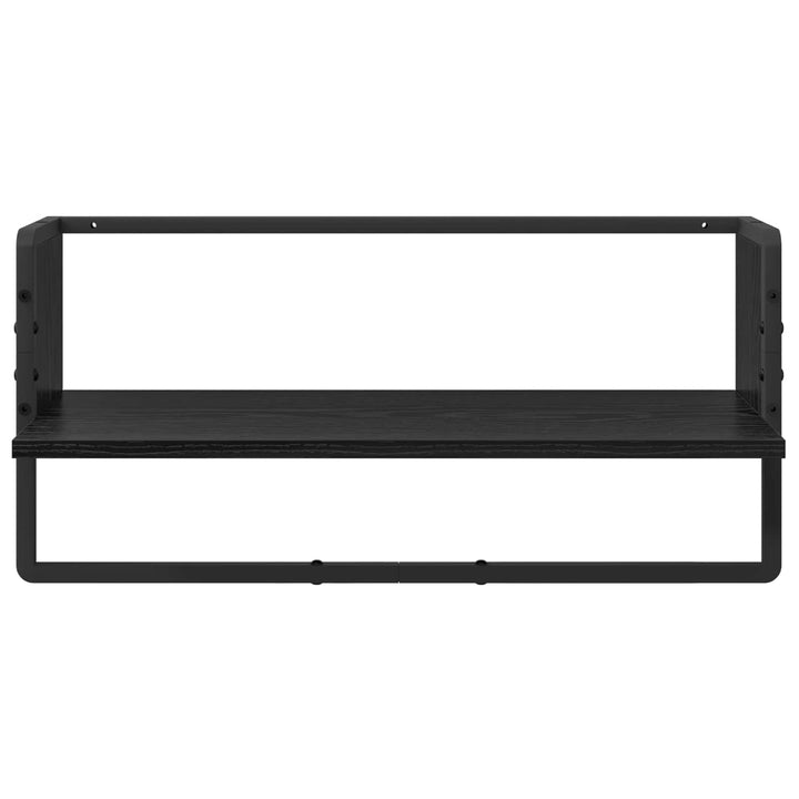 Væghyldesæt 4 pcs Sort eg 65 x 25 x 30 cm Konstrueret træ