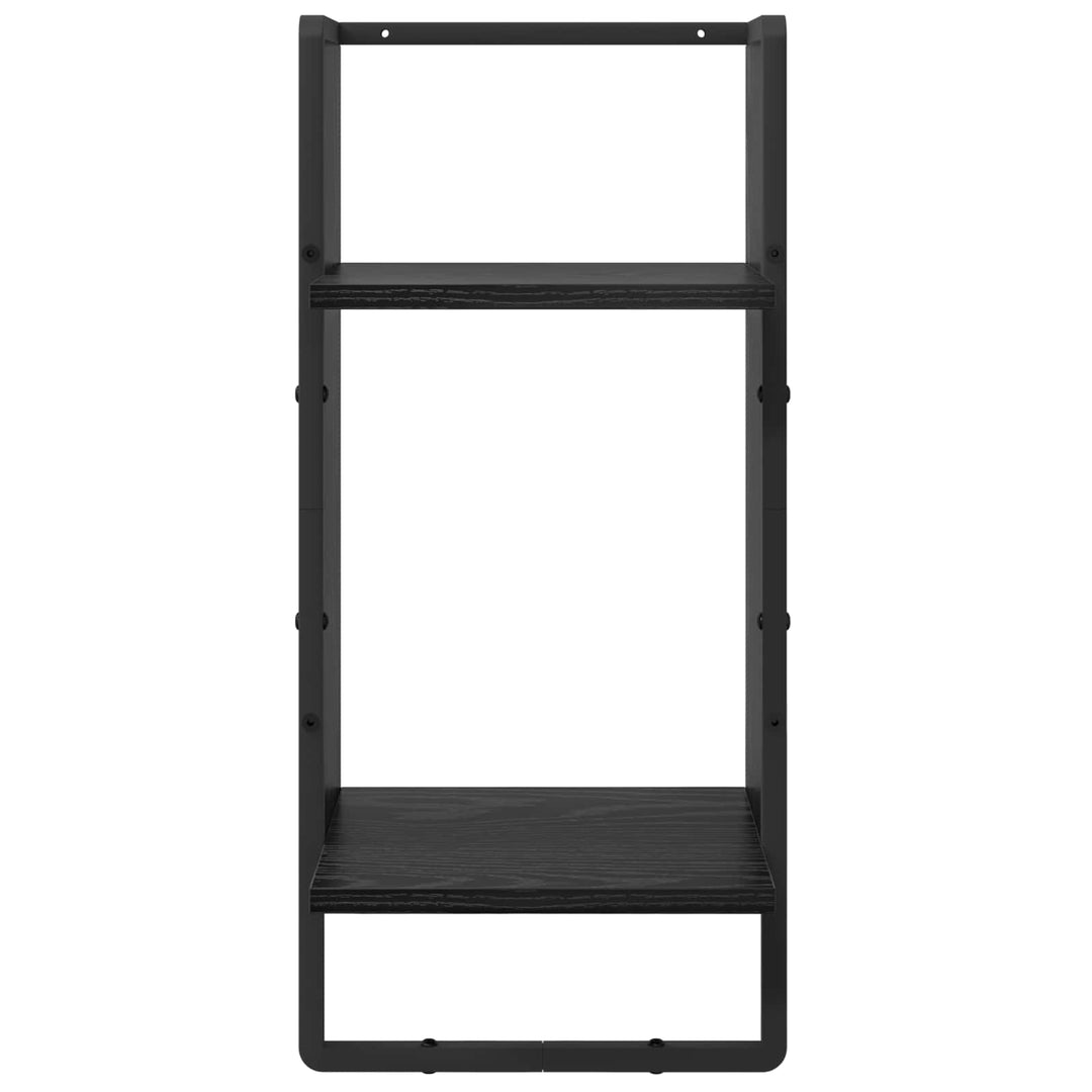 Væghyldesæt 4 pcs Sort eg 65 x 25 x 30 cm Konstrueret træ