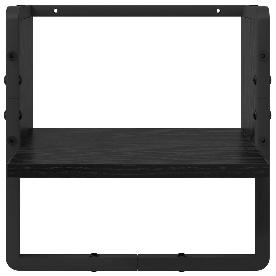 Væghyldesæt 4 pcs Sort eg 65 x 25 x 30 cm Konstrueret træ