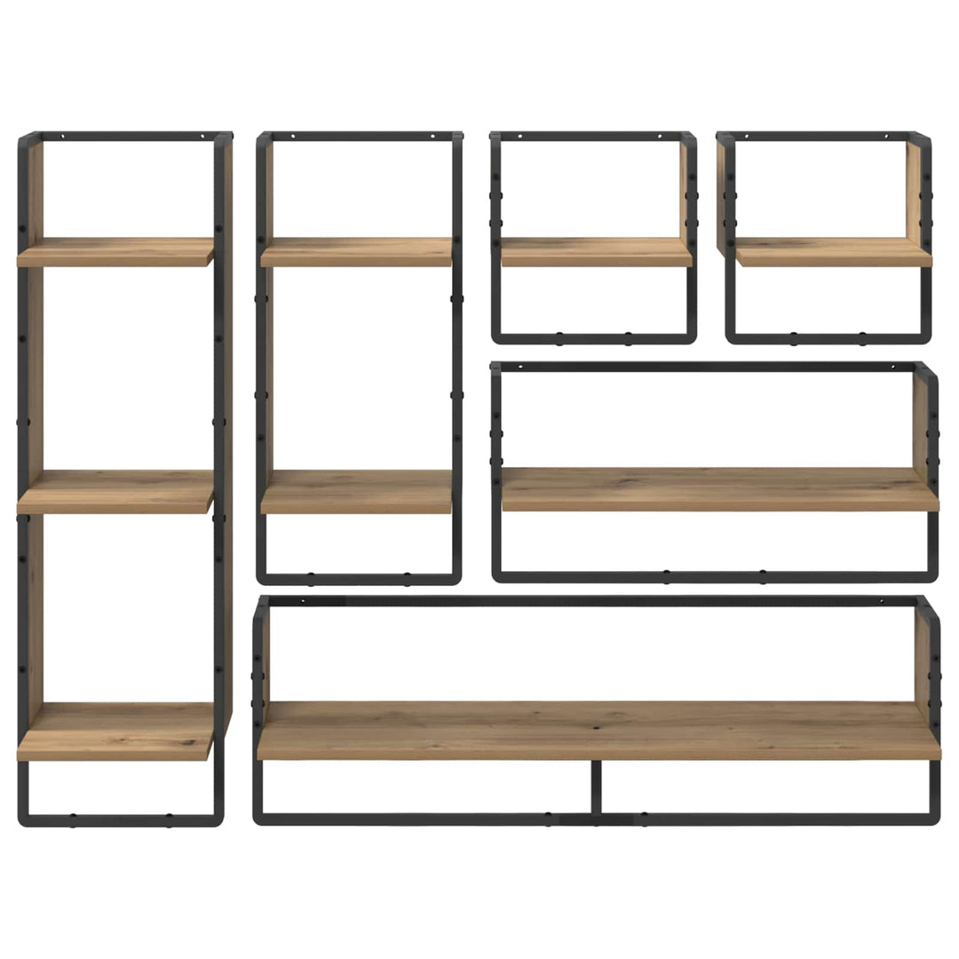 Væghyldesæt med hylde 6 pcs Artisan Egetræ 100 x 25 x 30 cm