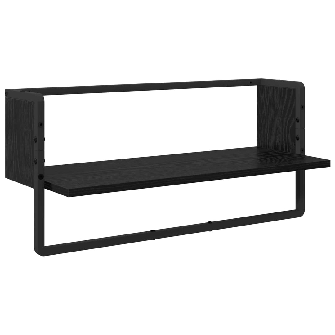 Væghyldesæt 6 pcs Sort eg 100 x 25 x 30 cm Konstrueret træ