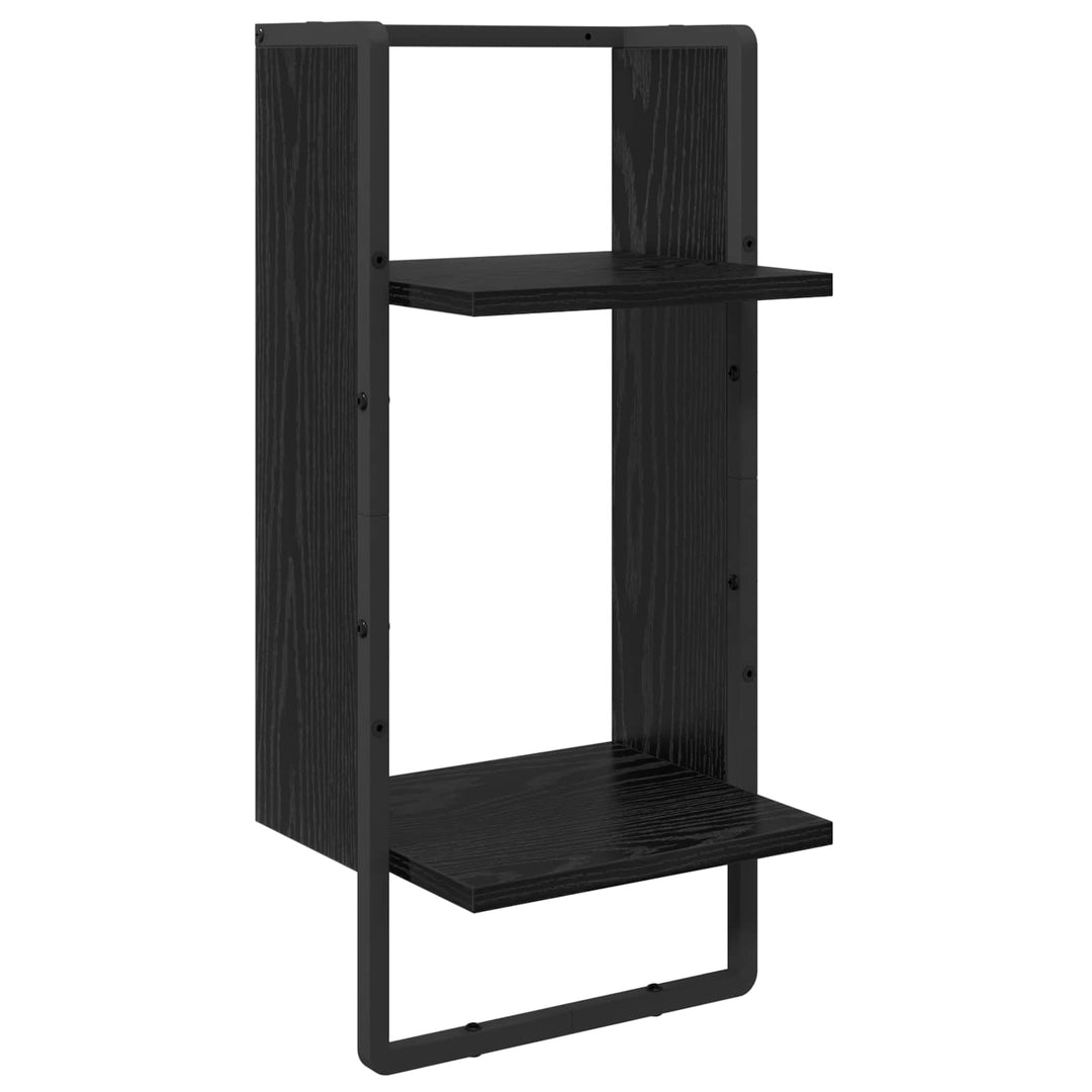 Væghyldesæt 6 pcs Sort eg 100 x 25 x 30 cm Konstrueret træ