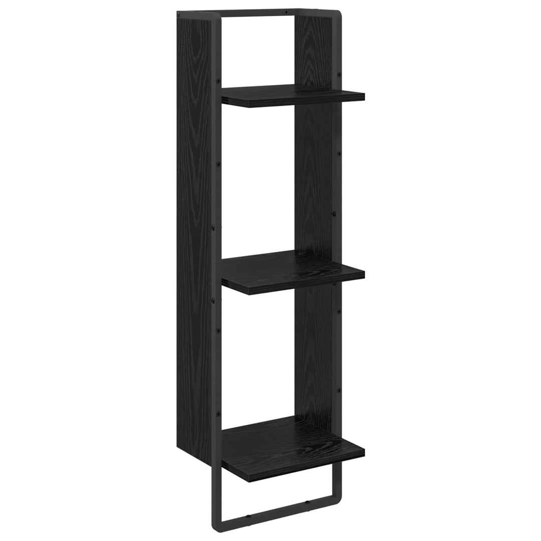 Væghyldesæt 6 pcs Sort eg 100 x 25 x 30 cm Konstrueret træ