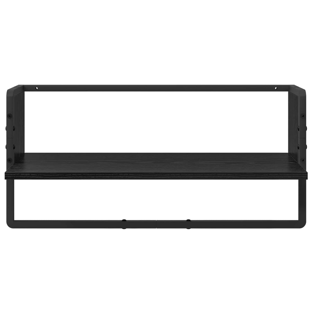 Væghyldesæt 6 pcs Sort eg 100 x 25 x 30 cm Konstrueret træ