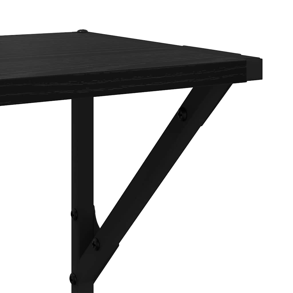 Væghylder 2 stk. Sort eg 80 x 25 x 25,5 cm Konstrueret træ