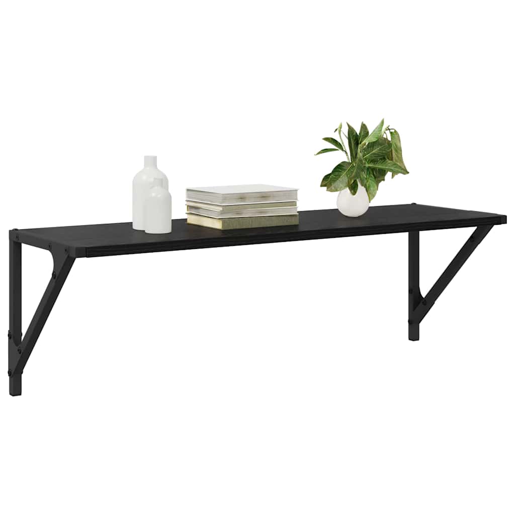 Væghylder 2 stk. Sort eg 80 x 25 x 25,5 cm Konstrueret træ