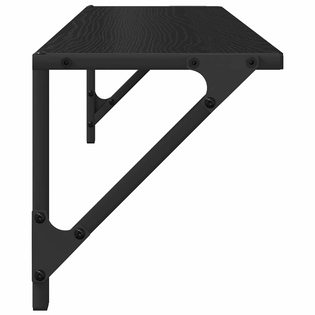 Væghylder 2 stk. Sort eg 80 x 25 x 25,5 cm Konstrueret træ